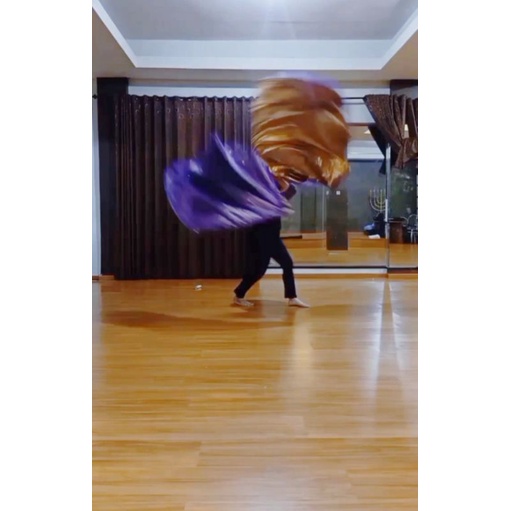 Worship flag 2 layer, perpaduan warna perunggu coklat dan ungu, flexi rod 1m