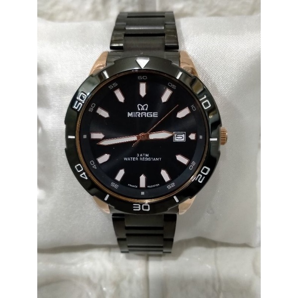 MIRAGE 8758 BRP-M/JAM TANGAN PRIA RANTAI STAINLESS STEEL WATER RESISTANT