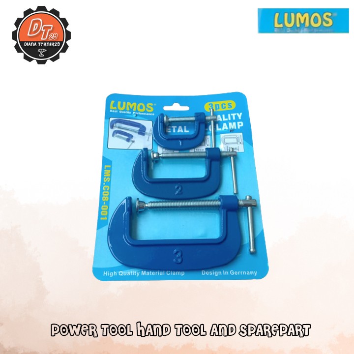 Lumos C Clamp - Klem C Set 3 pcs Penjepit Catok Kayu Clamp Set