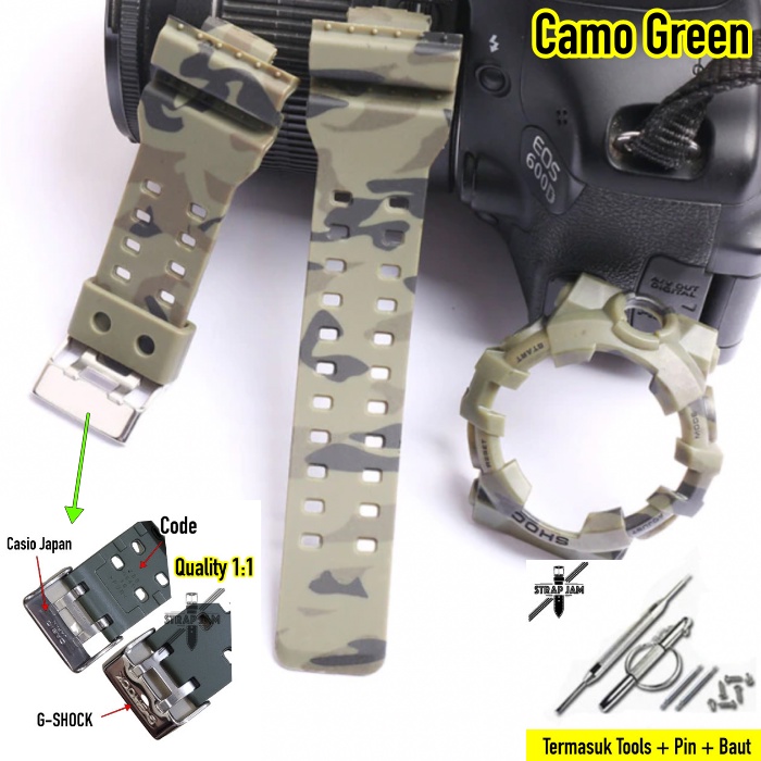 Tali Jam Clear Bening Strap Case Camo Army Casio G-Shock GA-700 GA-710 GA-735