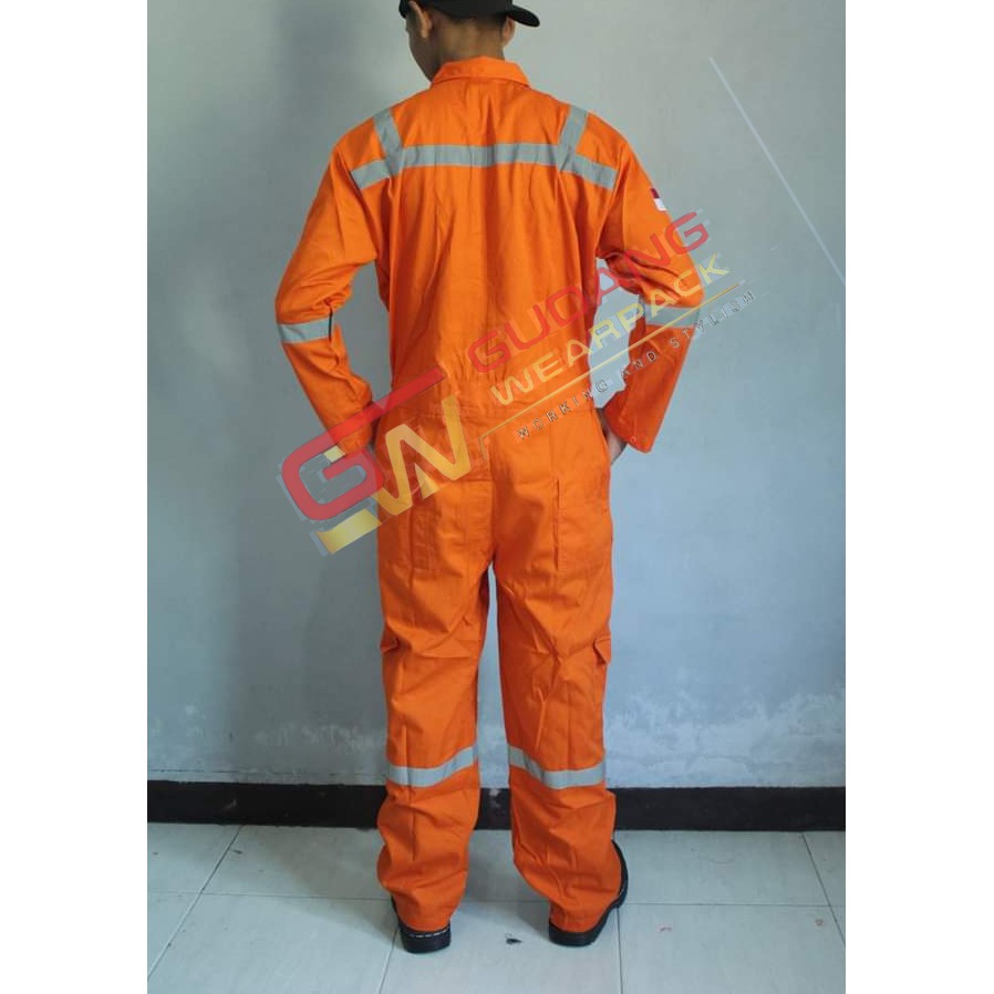 Gudang Wearpack - Pakaian Kerja Seragam Proyek Coverall - Terusan - One Piece Warna Oren