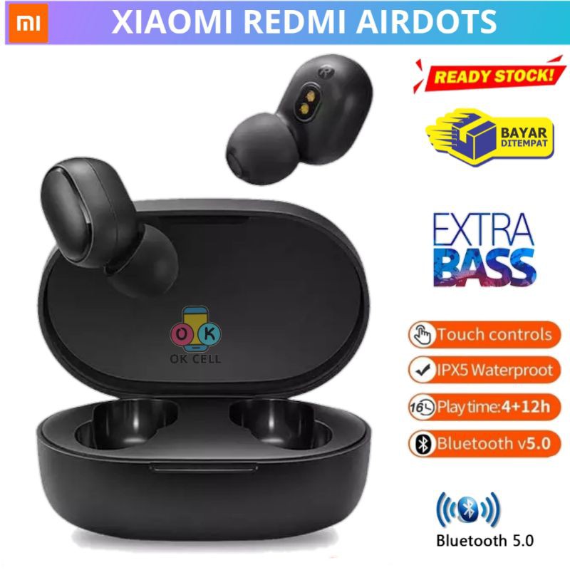 Xiaomi Redmi Airdots Earphone Headset Bluetooth 5.0 Handsfree Red Mi Airdot Wireless Original