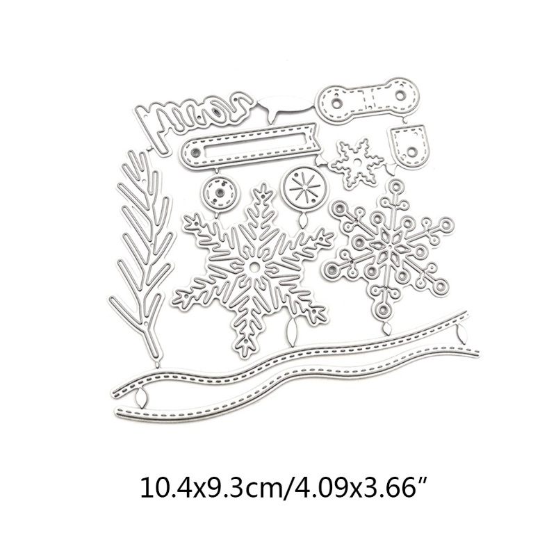 Cetakan Stensil Cutting Dies Motif Snowflake Natal Bahan Metal Untuk Scrapbook / Craft DIY / Kartu