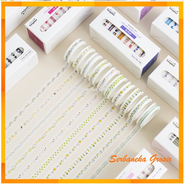 

Masking Tape Kertas Selotip Warna Warni Isolasi Hiasan Washi Selotip Warna Selotip Motif 1 Pack 10 Pcs