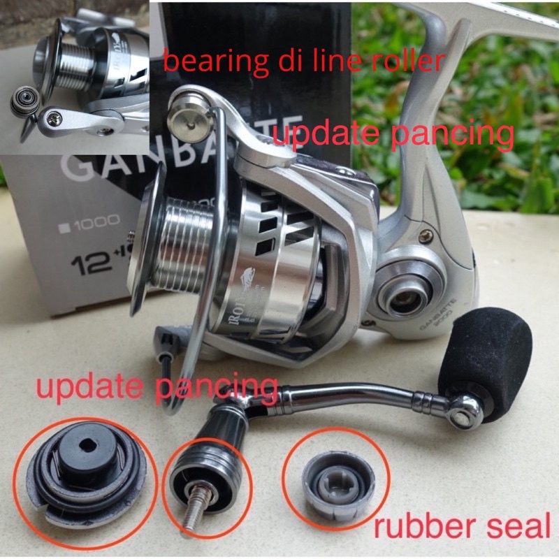 Reel IROLY GANBATTE terbaru SEAL , bearing di line roller, power handle, putaran halus 1000 2000 300