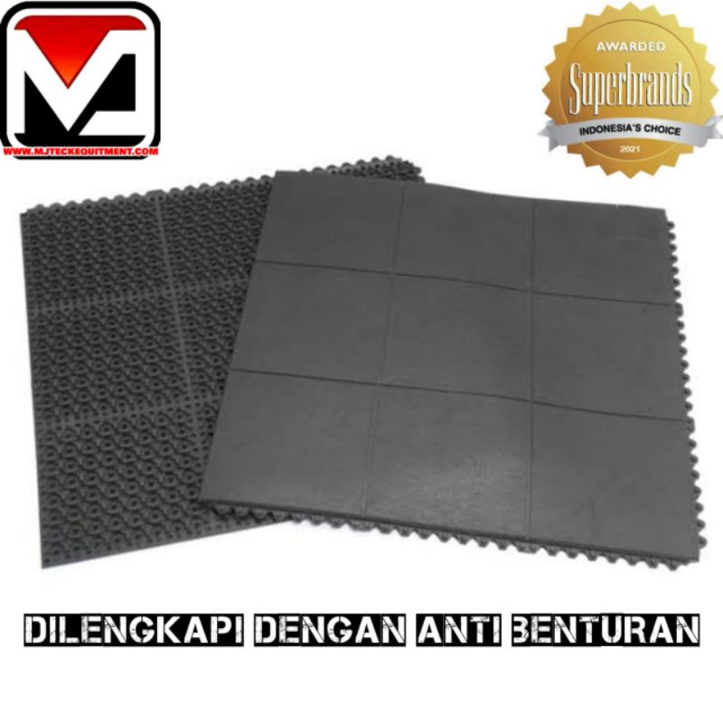 RUBBER FLOOR PUZLE GYM KARPET FITNESS 90cmx90cm (TAHAN BENTURAN, READY STOCK)