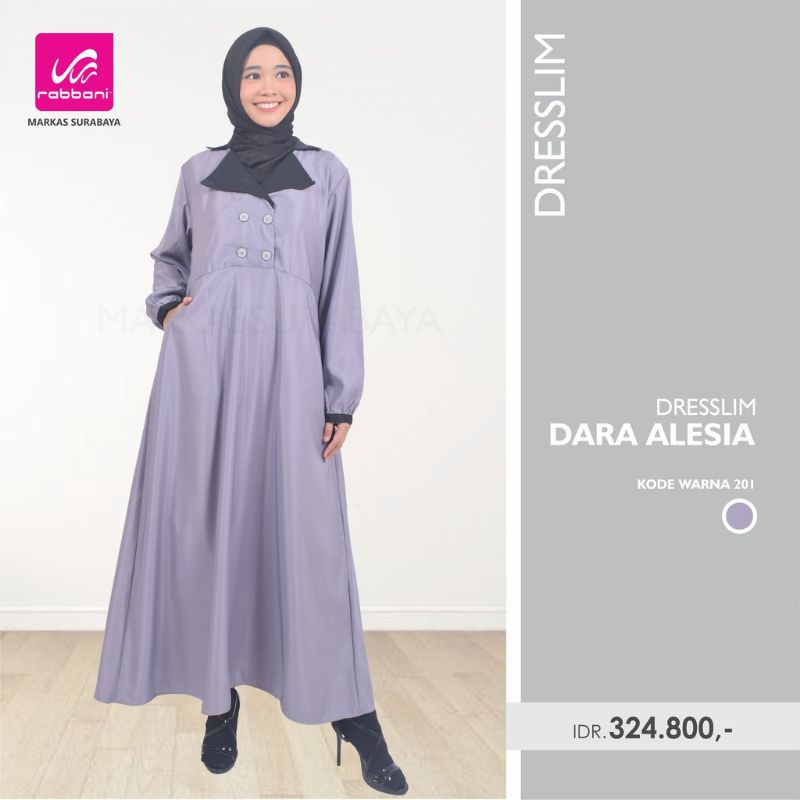 dresslim dara alesia ori Rabbani/gamis/muslim/promo/terlaris/baju/tunik/kulot/plisket/terbaru/ori
