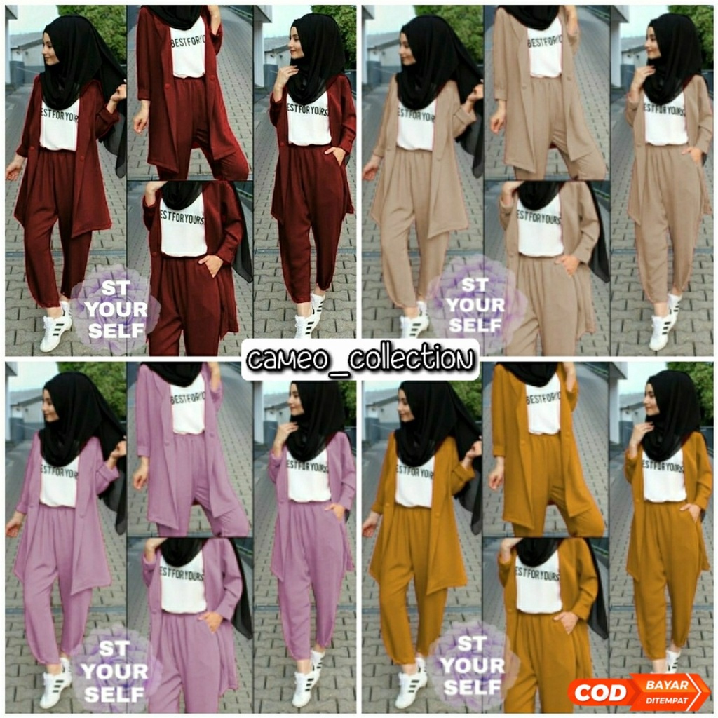 ( COD ) STELAN YOUR SELF 3IN1 SETELAN BABYTERRY WANITA SETELAN WANITA PAKAIAN WANITA BAJU KEKINIAN W