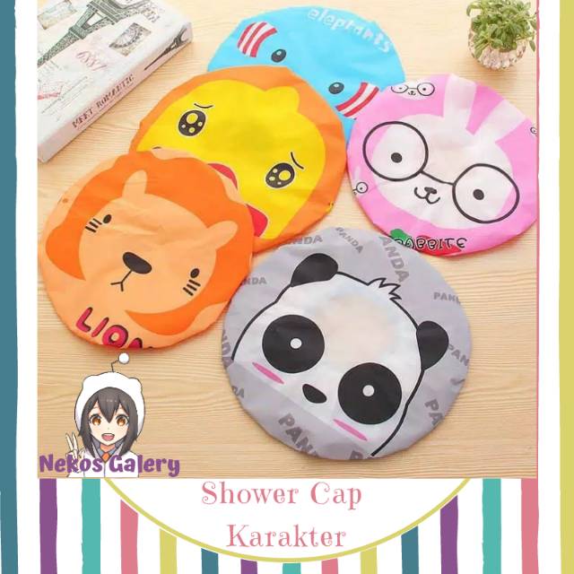 Shower Cap Karakter Penutup Kepala Untuk Mandi | Shopee Indonesia