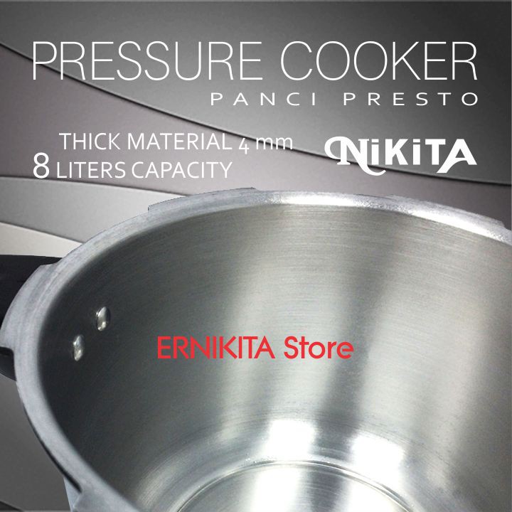 NIKITA PANCI PRESTO 8 LITER 24 CM - Pressure Cooker Bonus Steam Rack