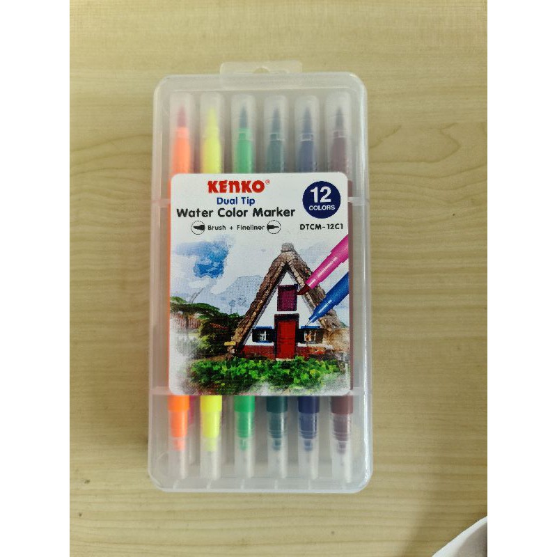 

Kenko Water Color Marker Brush pen Fineliner 12 warna