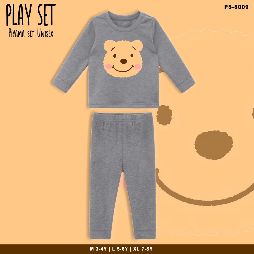 PLAYSET PAJAMAS ANAK BERGAMBAR POOH / BAJU TIDUR ANAK SET / TERMURAH