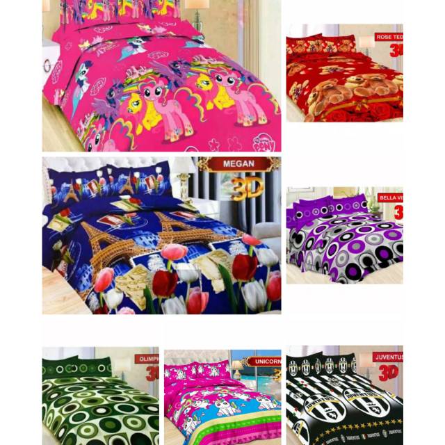Bedcover Bonita Rumbai 180x200cm New Little Pony Megan Rose Teddy Bella Vista Olimpico Unicorn Shopee Indonesia