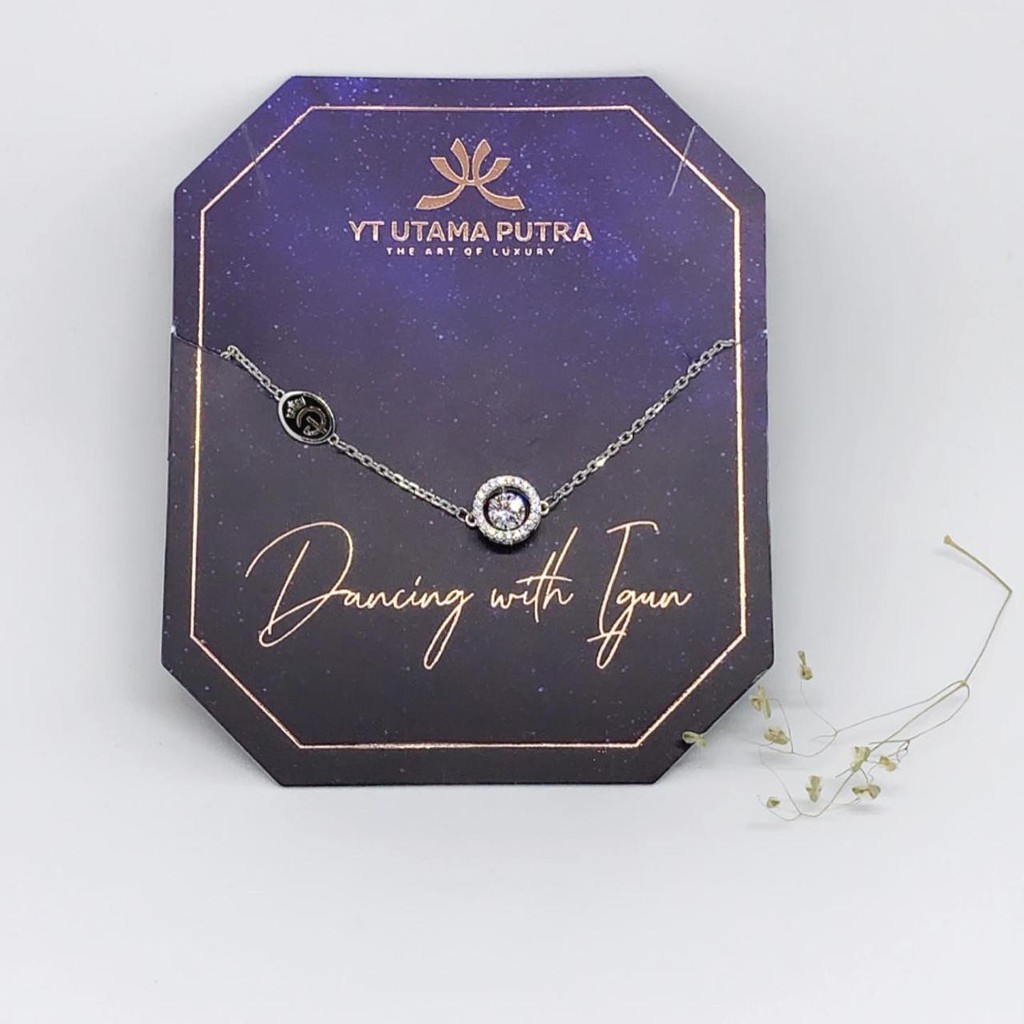 Gelang Emas dancing stone ivan gunawan kadar 375 putih