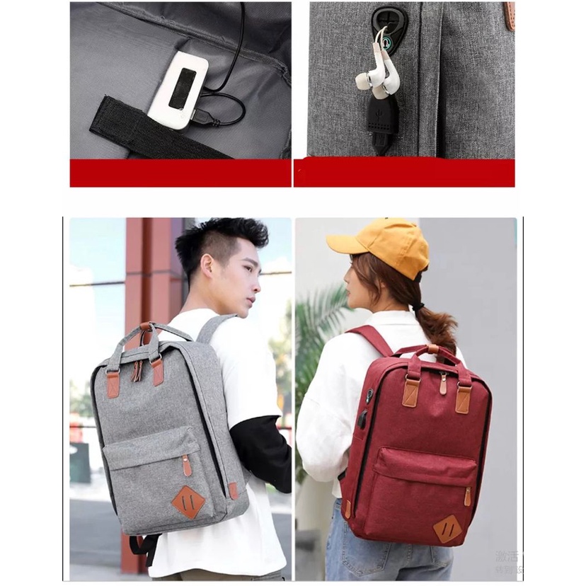 BUY 1 GET 3 Tas Pria Ransel SET 3 Tas Ransel 3 in 1 Tas Punggung Casual Pria Backpack Import Tas Kantor Unisex Tas Sekolah SMA-Kuliah Tas Kantoran