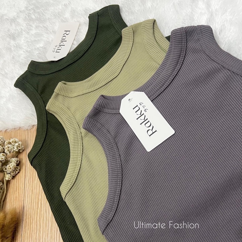 Nadine Tanktop Knit -  Tank Top Crop - Baju Atasan Knit Dalaman Wanita Korean Top Kekinian