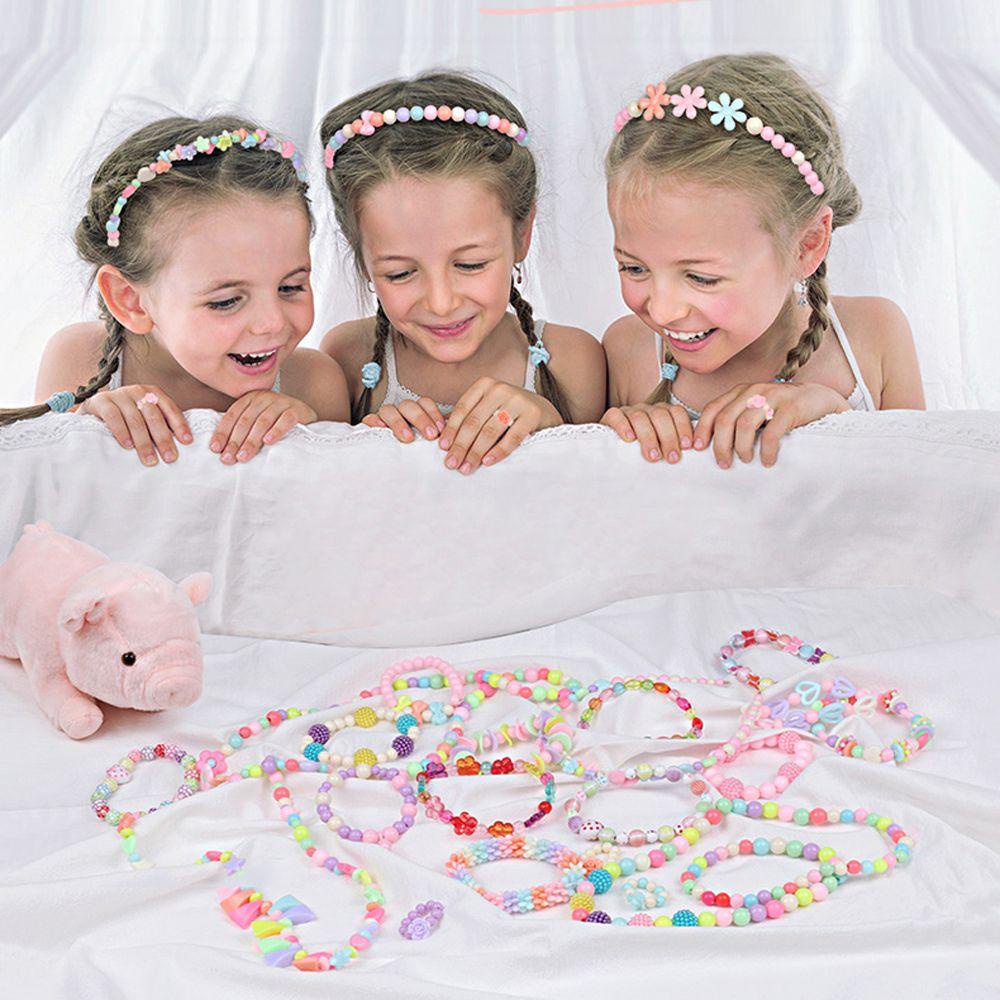 Quinton DIY Handmade Manik-Manik Mainan Edukasi Perhiasan Kit Kalung Mainan Anak Charms Beads Gadis Tenun Kerajinan Membuat