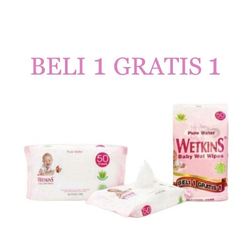 TISSUE BASAH WETKINS BABY WET WIPES BUY 1 GET 1 | TISSUE BASAH BELI 1 GRATIS 1 [SWEETSPACE]