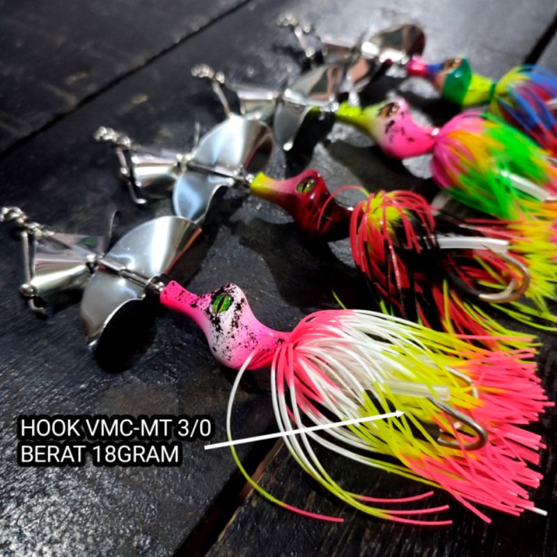 SLASH BAIT DOUBLE PROPELER  LONCENG HOOK VMC MT KAMVRET LURE I UNPAN CASTING TOMAN I SNAKEHEAD