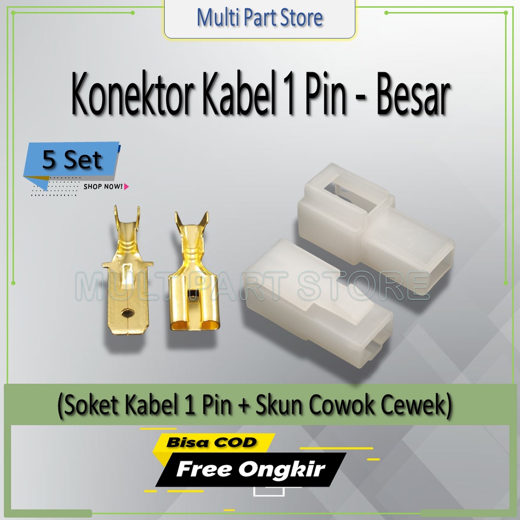 Jual Soket Socket Konektor Kabel Pin Besar Set Lengkap Dengan Skun