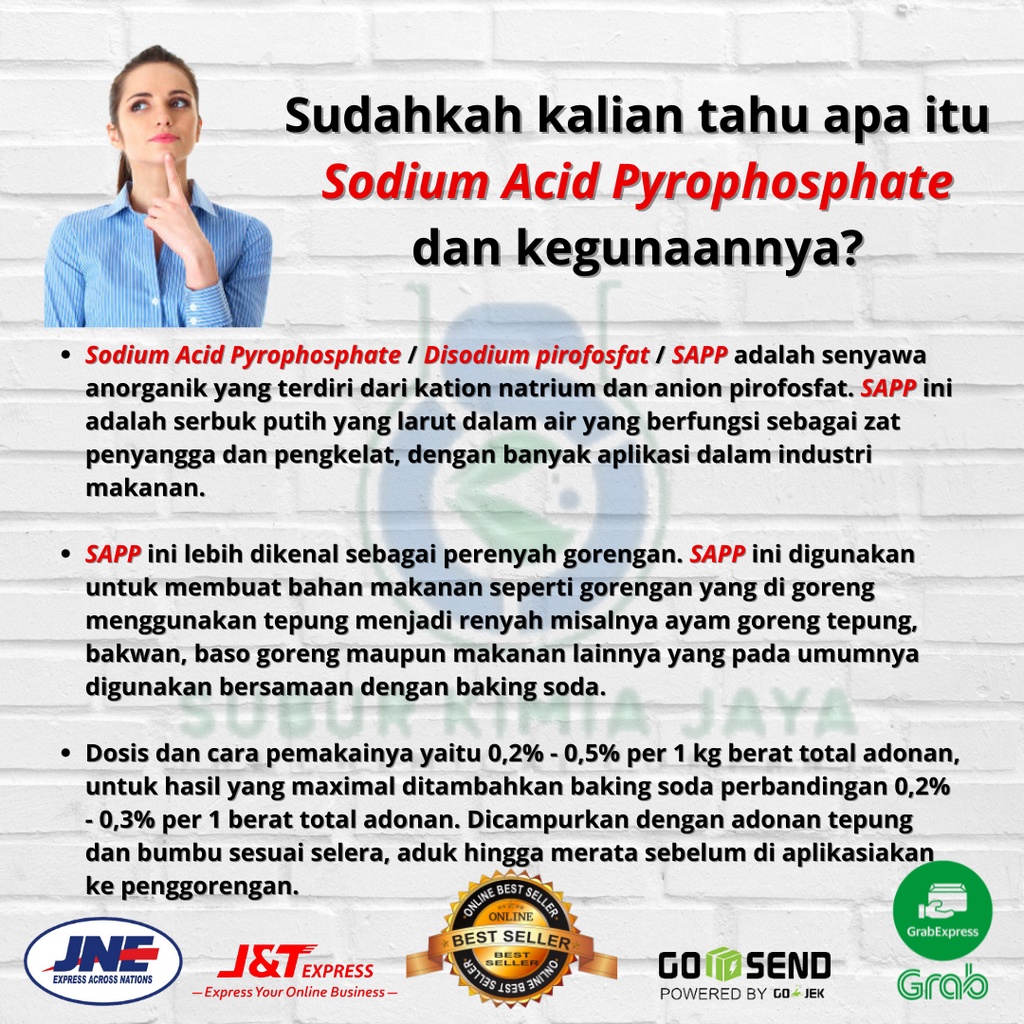 

HG SAPP Sodium Acid Pyrophosphate / Perenyah Gorengan / Tepung SAPP Food Grade 1 Kg