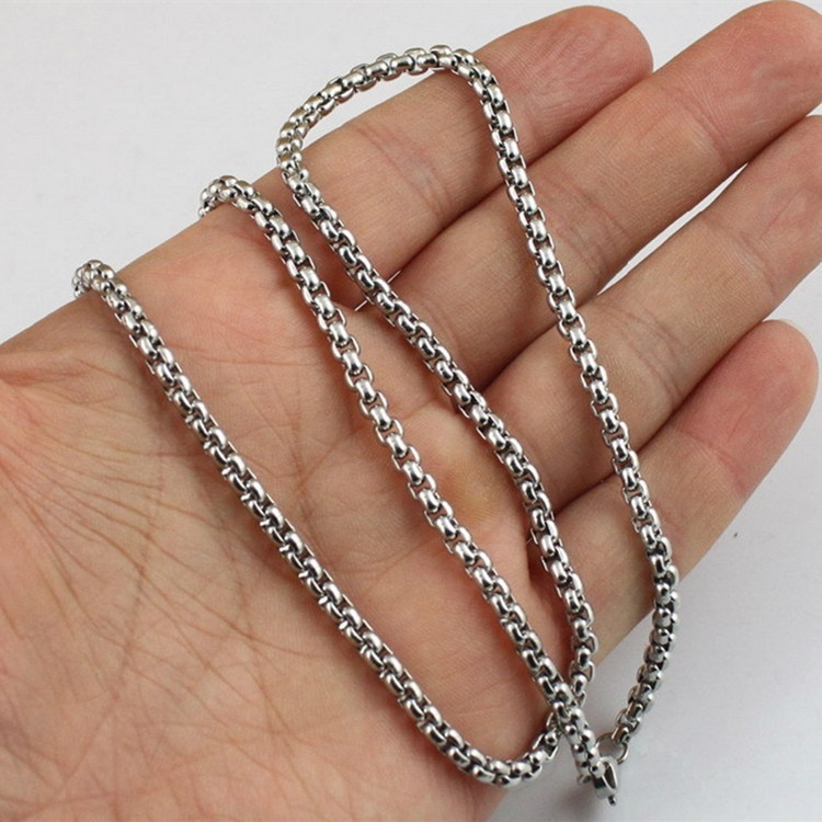 Kalung Rantai Liontin Tengkorak Manusia Vampire Peti Mati Bahan Stainless Steel Gaya Vintage Steampunk Gothic Untuk Pria