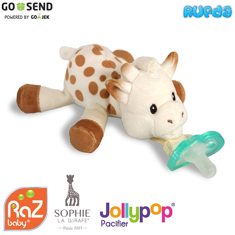 Razbaby RaZbuddy Sophie La Giraffe Paci Holder Empeng Jollypop dengan Boneka Girafe