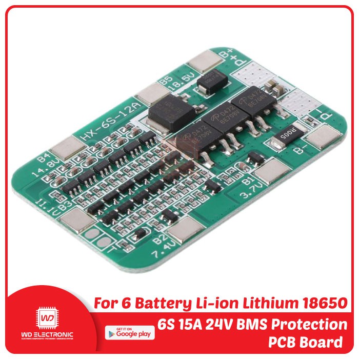 6S 15A 24V Li-ion BMS Battery Protection Board 6S BMS 15A