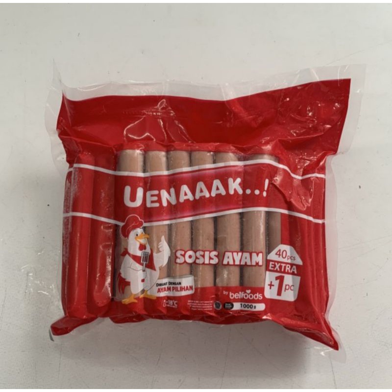 

Belfoods Uenak Sosis Ayam 1kg 40s