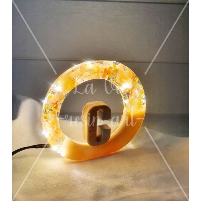 Lampu Tidur Malam LED Flower Resin Custom