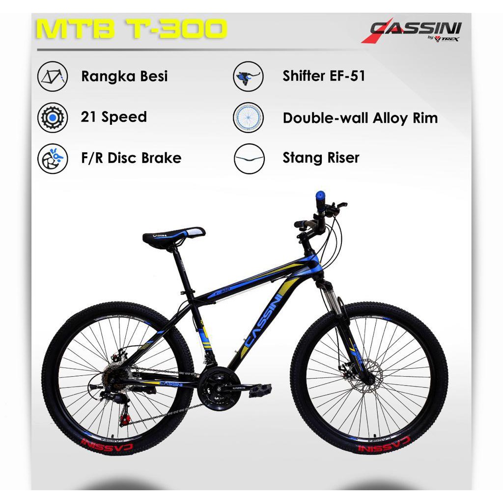 SEPEDA GUNUNG MTB 24-26 inc TREX CASSINI T300 21sp Mtb Murah