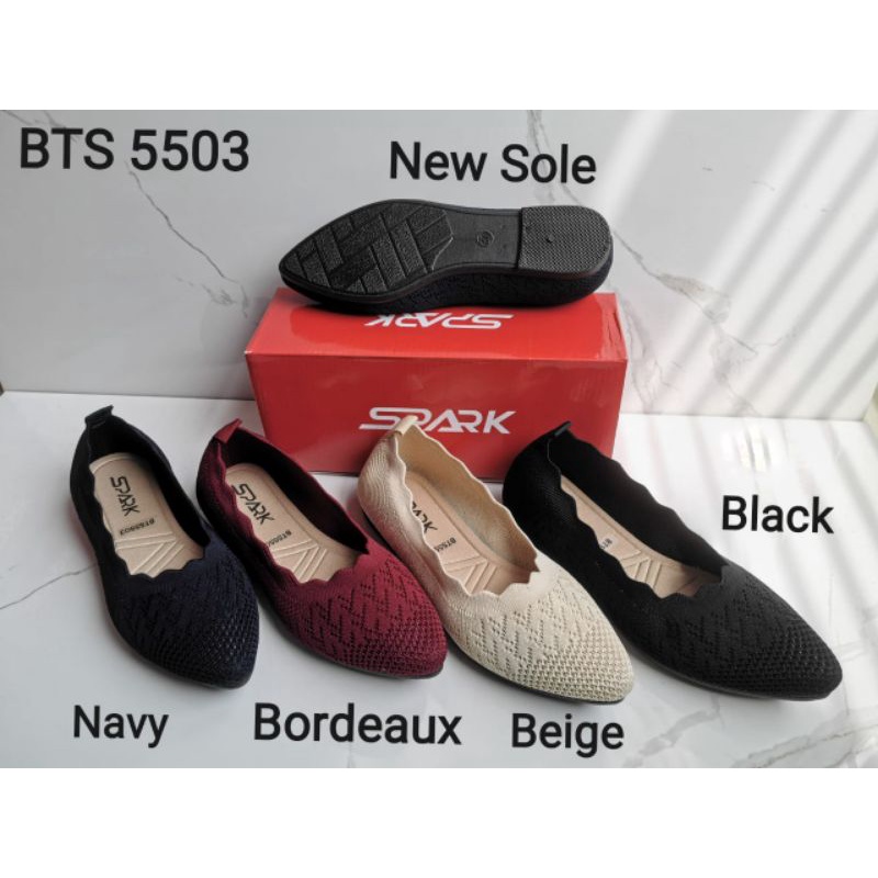 sepatu wanita-sepatu flat-sepatu spark-bts5503-sepatu rajut-sepatu santai-sepatu import.