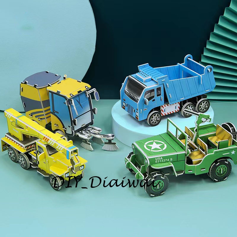 Puzzle 3D DIY bahan foam &amp; paper JEEP mobil mainan puzzle edukasi anak (kado,pajangan,dekorasi)