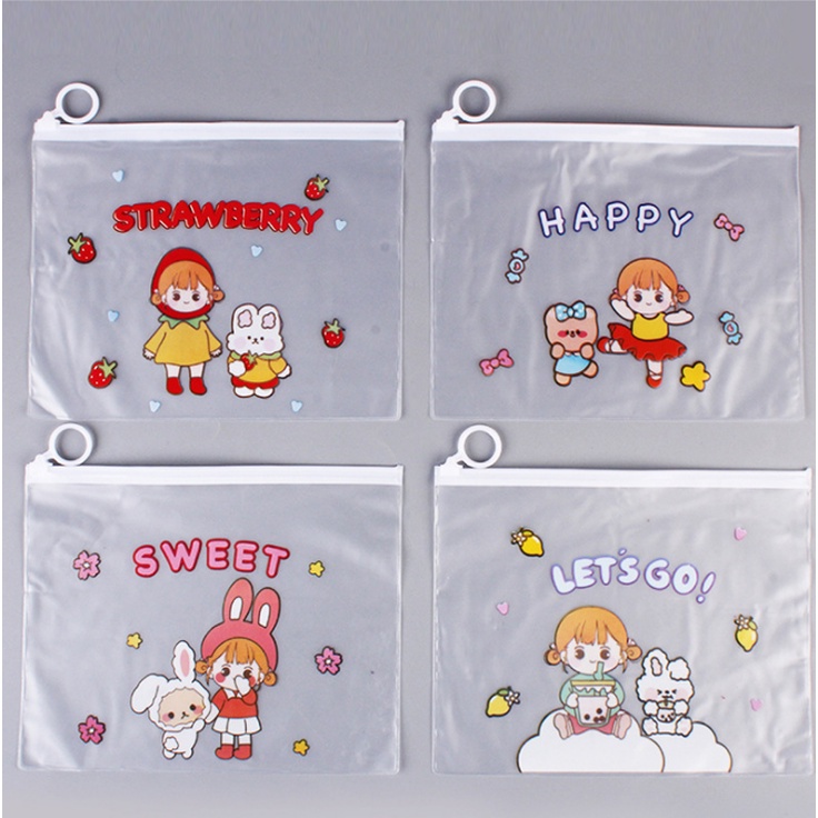 KOTAK PENSIL TRANSPARAN MOTIF LUCU UNIK / KOTAK PULPEN / TEMPAT ALAT TULIS BS-ACC-106 RANDOM