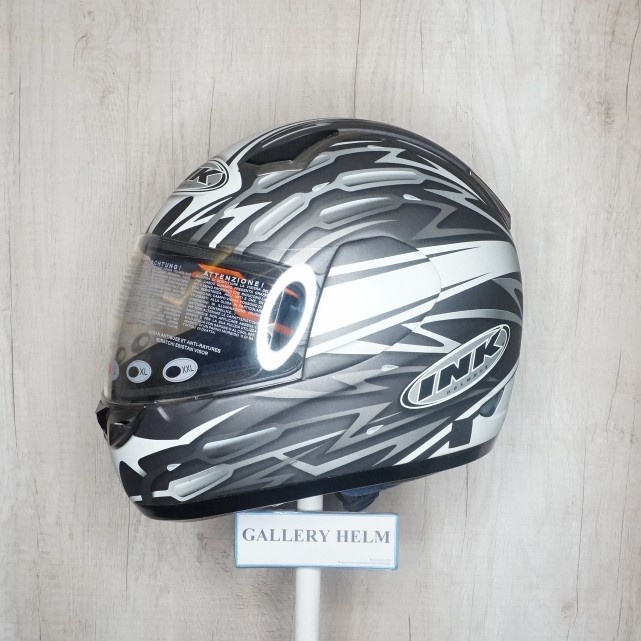 INK GP 2 Race Chromo #3 Gunmetal Matt White / helm full face / helm original / helm murah / helm ink