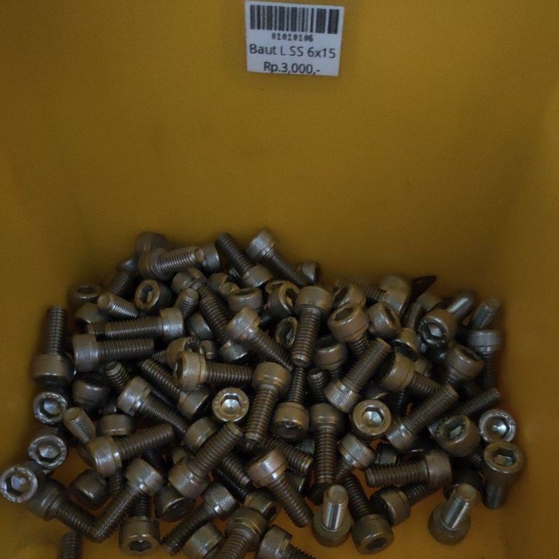 baut L stainless m6x15 mm THE A2-70 / baut L m6x55 stainless / baut L stainless full m6 x 15 / baut 