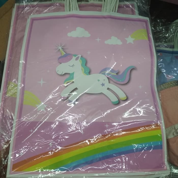 

✨ BISA COD ✨ PAPER BAG 26*32*10 UNICORN PINK