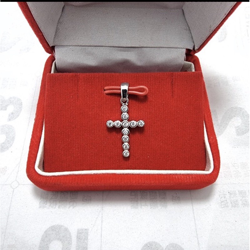 Liontin salib perak 925 lapis emas putih liontin salib full permata zircon