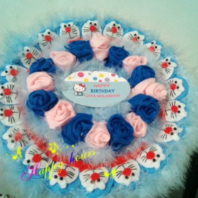 Buket birthday hut ulang tahun boneka doraemon