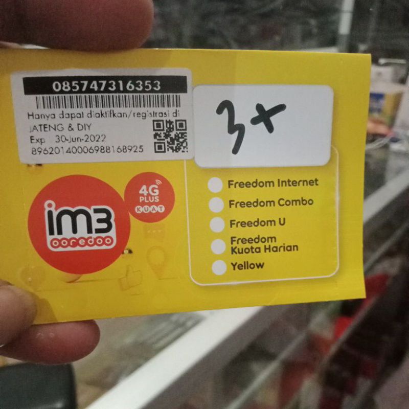 kartu perdana indosat freedom u 3+( 3+ unlimited)