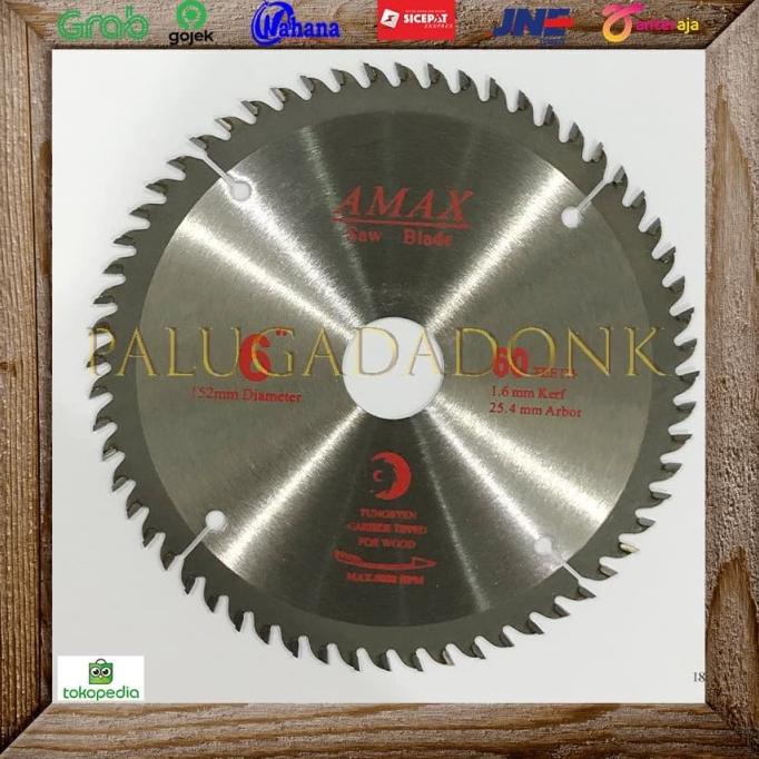 Circular saw 6 inch x 60T Super Thin / Mata Gergaji Kayu Saw Blade 6"