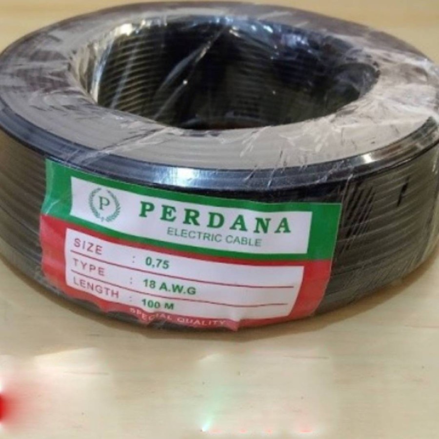 Kabel Serabut 0.75 Roll 100m Perdana setara awg 18 perdana kabel