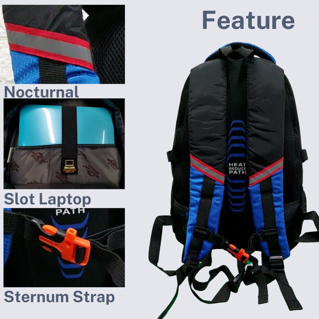 Tas Ransel Laptop HIGHLAND MOUNTAIN BREEZE SINGGALANG FREE Rain Cover 32L 990003 Tas Ransel Laptop Original Tas Pria