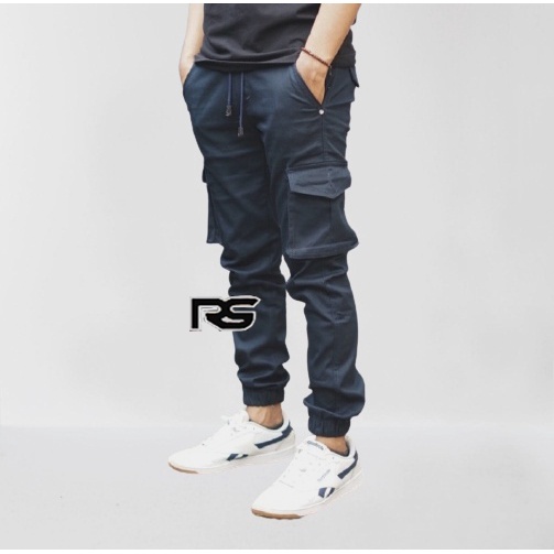 Celana Jogger Cargo Premium - Navy