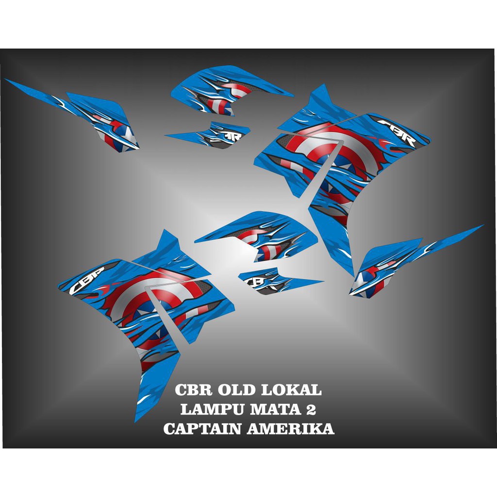 Striping cbr old lampu 2 - Stiker Decal cbr old lokal lampu mata 2 captain amerika