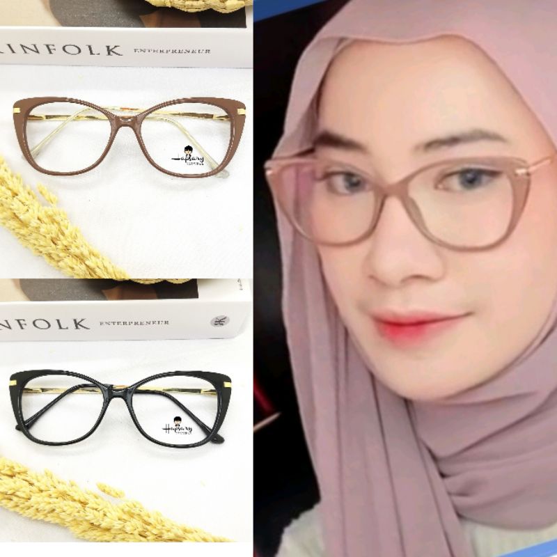 Frame Kacamata Wanita Minus Terbaru 4847 Gratis Lensa Antiradiasi Blueray Photocromic &amp; Bluecromic | Anti UV Plus Cylinder