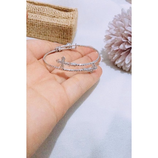 Gelang tangan salib anak silver permata xuping