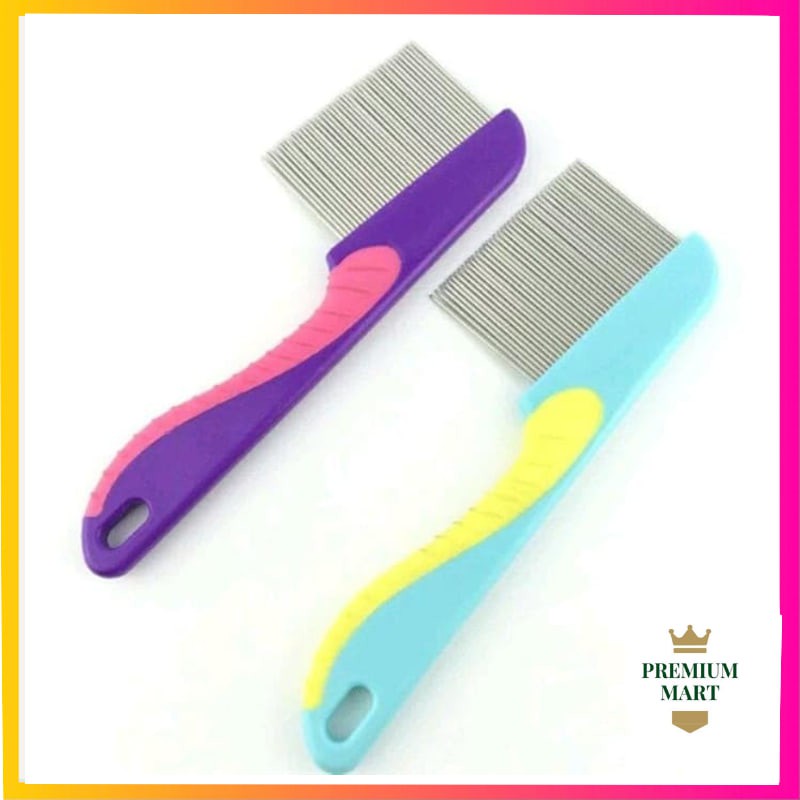 Sisir Serit Kutu Panjang Gagang Besi Packing Mika Stainless Logam Hair [pm]