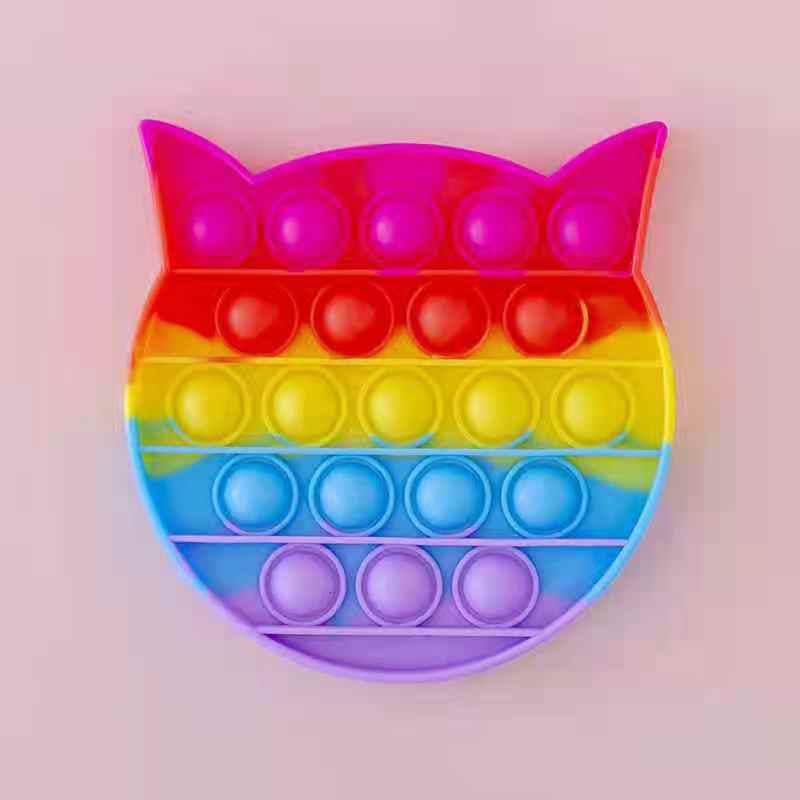 ~ PIYOSHI08 ~ Pop It Mainan Penghilang Stress Fidget Push Toys Murah MA12-CAT RAINBOW