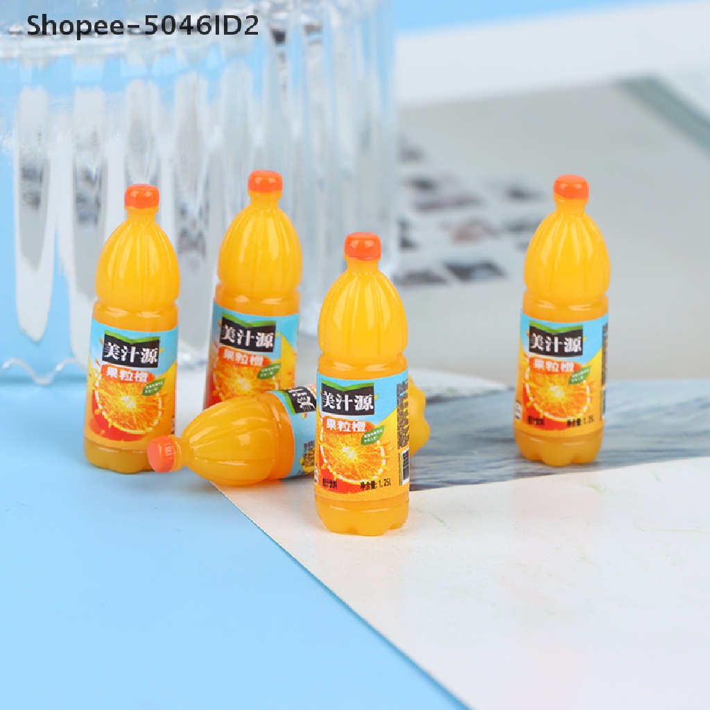 Shopee-5046id2 5pcs / Set Mainan Miniatur Minuman Buah Skala 1: 12 Untuk Aksesoris Dapur Rumah Boneka